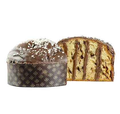 Panettone cioccolato farcito con crema di nocciole