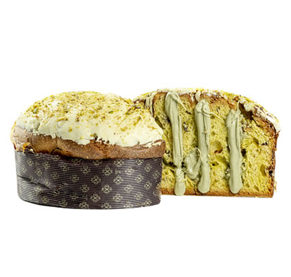 Panettone pistacchio farcito al pistacchio