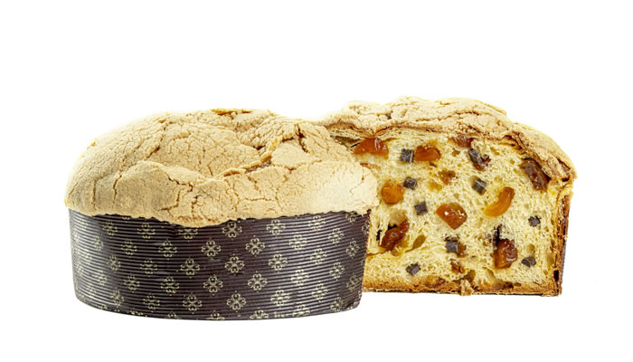 Panettone con albicocche semicandite con gocce di cioccolato fondente